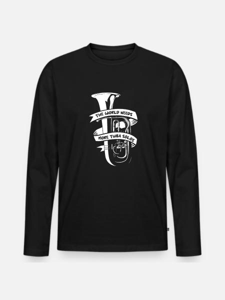 Fanfarenzug Tuba Solo - Männer Premium Bio Langarmshirt - Schwarz