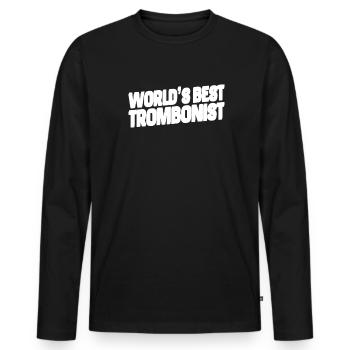 Brass band trombone best - Men's Premium Organic Long Sleeve Shirt - black - Front - Nico (187cm)