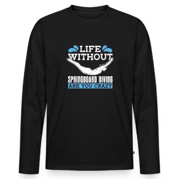 Diving Jumper Funny - Men's Premium Organic Long Sleeve Shirt - black - Front - Nico (187cm)