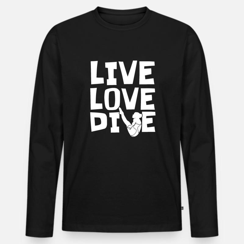 Turmspringen Turmspringer Liebe - Männer Premium Bio Langarmshirt - Schwarz