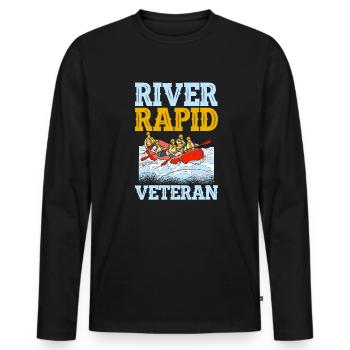 Rafting Veteran Wildwasser Rafting - Männer Premium Bio Langarmshirt - Schwarz - Vorne - Nico (187cm)