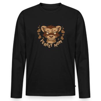 Frettchen Iltis Mutter - Männer Premium Bio Langarmshirt - Schwarz - Vorne - Nico (187cm)