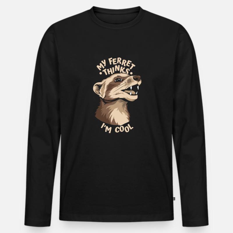 Frettchen Iltis Cool - Männer Premium Bio Langarmshirt - Schwarz