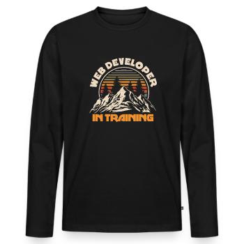 Web Developer Web Developer Mountains - Men's Premium Organic Long Sleeve Shirt - black - Front - Nico (187cm)