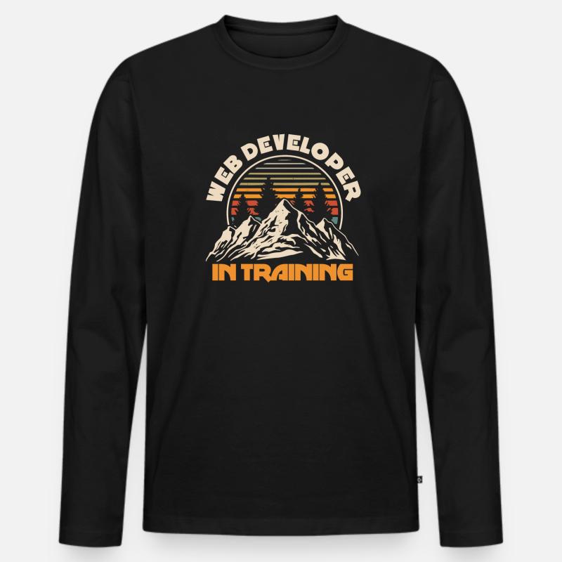 Web Entwickler Webdeveloper Berge - Männer Premium Bio Langarmshirt - Schwarz