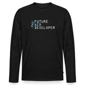 Web Developer Web Developer - Men's Premium Organic Long Sleeve Shirt - black - Front - Nico (187cm)