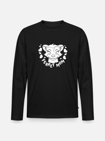 Frettchen Iltis Mutter - Männer Premium Bio Langarmshirt - Schwarz
