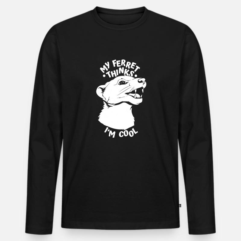 Frettchen Iltis Cool - Männer Premium Bio Langarmshirt - Schwarz