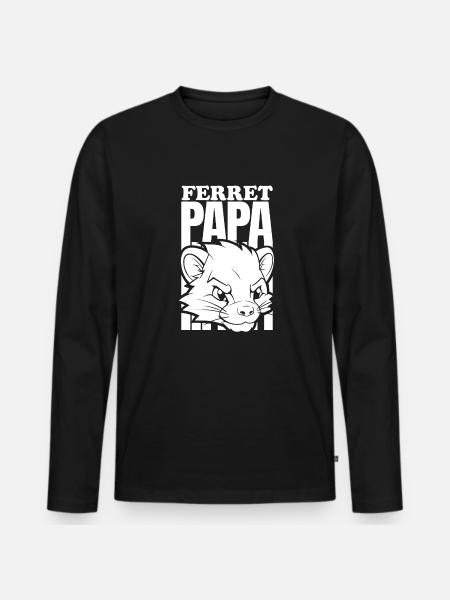 Frettchen Iltis Papa - Männer Premium Bio Langarmshirt - Schwarz