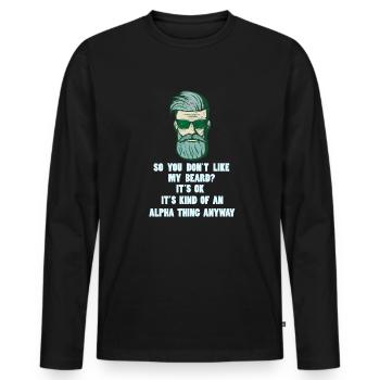 Bart Vollbart - Männer Premium Bio Langarmshirt - Schwarz - Vorne - Nico (187cm)