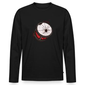 Fanfahrenzug Spielmannszug Trommel - Männer Premium Bio Langarmshirt - Schwarz - Vorne - Nico (187cm)