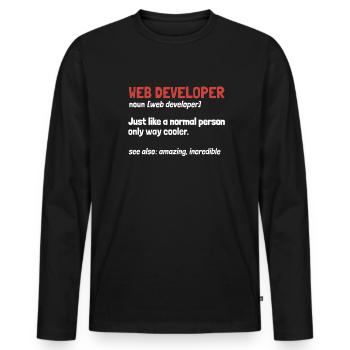 Web Developer Web Developer Definition - Men's Premium Organic Long Sleeve Shirt - black - Front - Nico (187cm)
