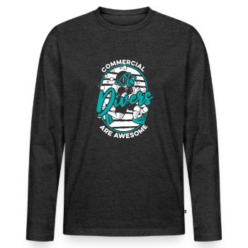 Diving Diver Commercial Diving - Men's Premium Organic Long Sleeve Shirt - heather anthracite - Front - Nico (187cm)