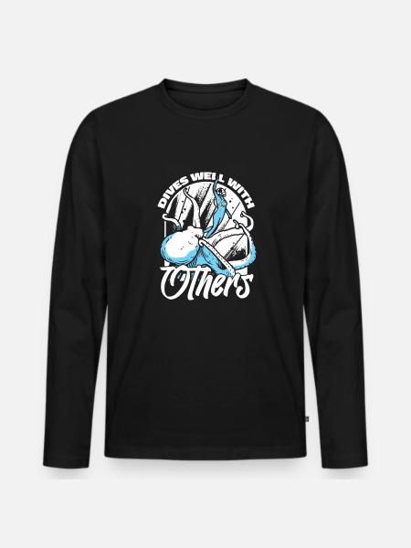 Tauchen Taucher Witzig Kommerzielles Tauchen - Männer Premium Bio Langarmshirt - Schwarz