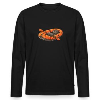Rafting - Männer Premium Bio Langarmshirt - Schwarz - Vorne - Nico (187cm)