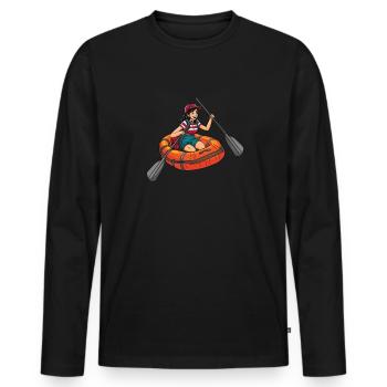 Rafting - Männer Premium Bio Langarmshirt - Schwarz - Vorne - Nico (187cm)