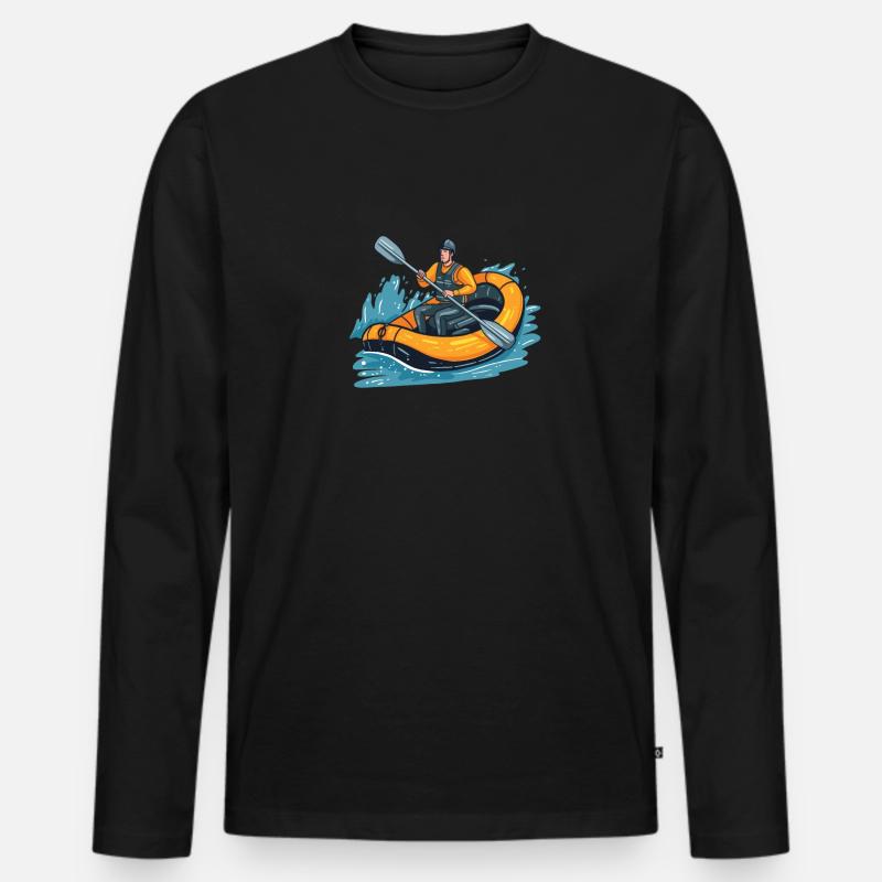 Rafting - Männer Premium Bio Langarmshirt - Schwarz