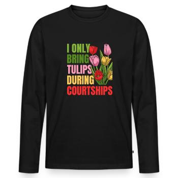 Tulips Tulips - Men's Premium Organic Long Sleeve Shirt - black - Front - Nico (187cm)