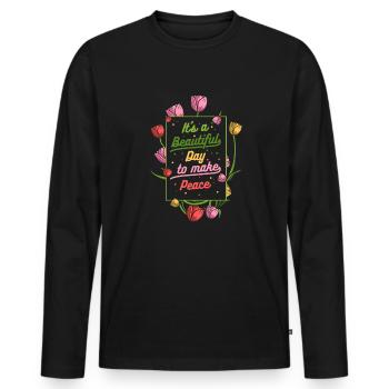 Tulips Tulips - Men's Premium Organic Long Sleeve Shirt - black - Front - Nico (187cm)