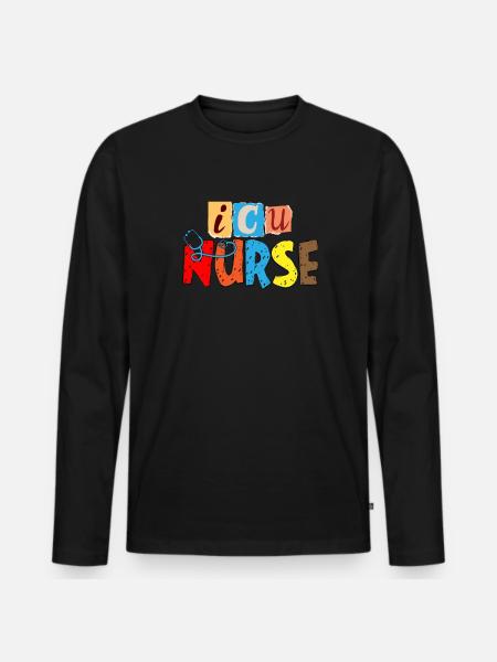 Nurse stethoscope - Men's Premium Organic Long Sleeve Shirt - black