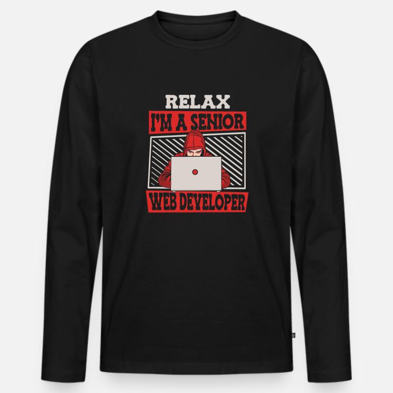 Web Entwickler Webdeveloper Senior - Männer Premium Bio Langarmshirt - Schwarz