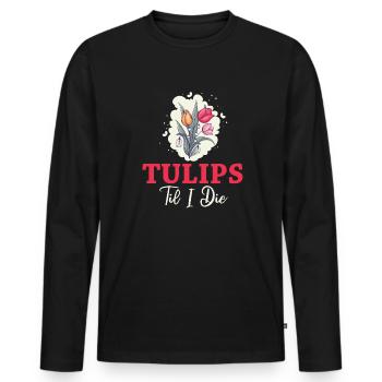 Tulips Tulips - Men's Premium Organic Long Sleeve Shirt - black - Front - Nico (187cm)