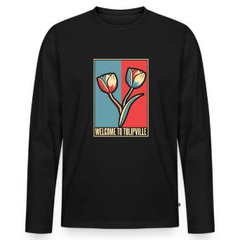 Tulips Tulips - Men's Premium Organic Long Sleeve Shirt - black - Front - Nico (187cm)