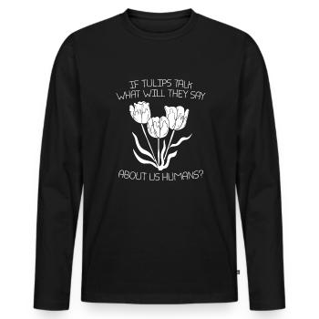 Tulips Tulips - Men's Premium Organic Long Sleeve Shirt - black - Front - Nico (187cm)