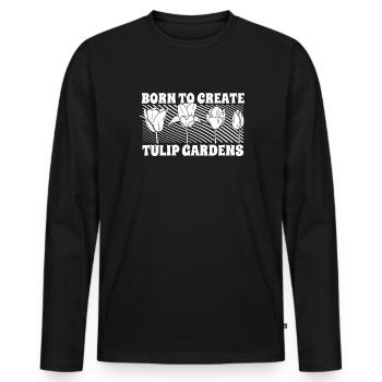 Tulips Tulips - Men's Premium Organic Long Sleeve Shirt - black - Front - Nico (187cm)