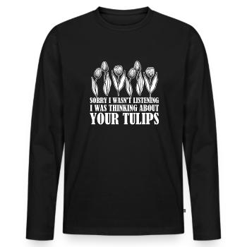 Tulips Tulips - Men's Premium Organic Long Sleeve Shirt - black - Front - Nico (187cm)