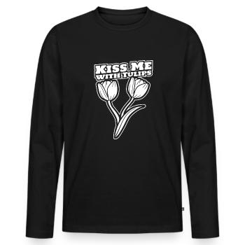 Tulips Tulips - Men's Premium Organic Long Sleeve Shirt - black - Front - Nico (187cm)