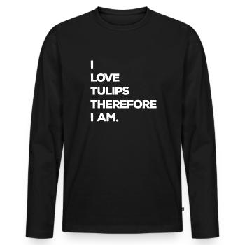 Tulips Tulips - Men's Premium Organic Long Sleeve Shirt - black - Front - Nico (187cm)