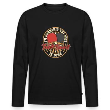 Table Tennis Pingpong Funny - Men's Premium Organic Long Sleeve Shirt - black - Front - Nico (187cm)