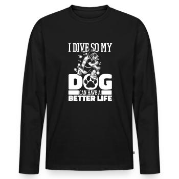 Tauchen Taucher - Männer Premium Bio Langarmshirt - Schwarz - Vorne - Nico (187cm)
