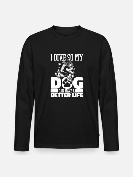 Tauchen Taucher - Männer Premium Bio Langarmshirt - Schwarz