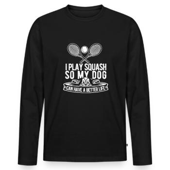 Squash - Männer Premium Bio Langarmshirt - Schwarz - Vorne - Nico (187cm)