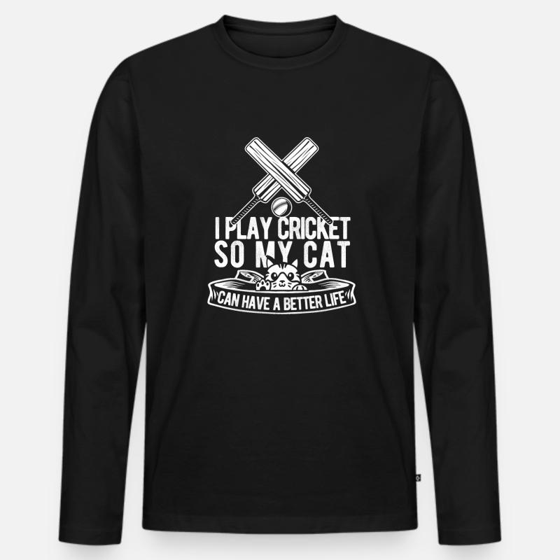 Cricket - Männer Premium Bio Langarmshirt - Schwarz