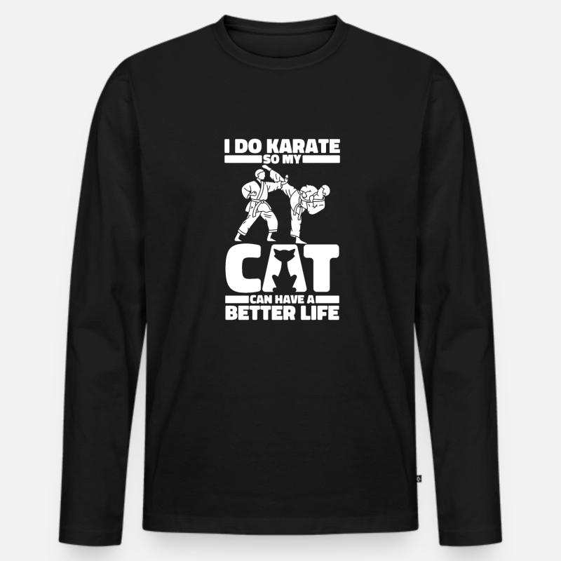 Karate - Männer Premium Bio Langarmshirt - Schwarz