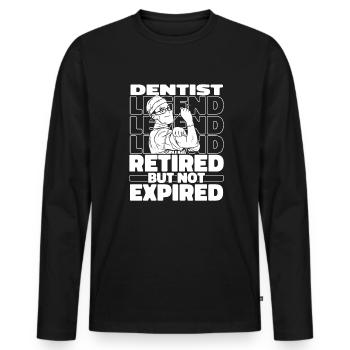 Retired Dentist Dentist - Men's Premium Organic Long Sleeve Shirt - black - Front - Nico (187cm)