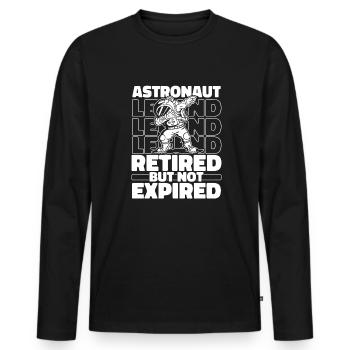 Astronaute, astronaute, astronaute, cosmonaute à la retraite - T-shirt manches longues Premium bio Homme - noir - Devant - Nico (187cm)