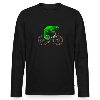 Chameleon Chameleon Bike - Men's Premium Organic Long Sleeve Shirt - black - Front - Nico (187cm)