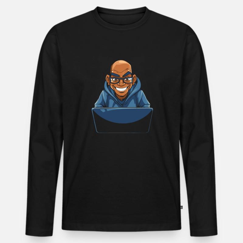 Web Entwickler Webdeveloper Cool - Männer Premium Bio Langarmshirt - Schwarz