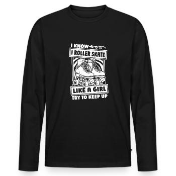 Roller Skating Roller Roller Filles - T-shirt manches longues Premium bio Homme - noir - Devant - Nico (187cm)