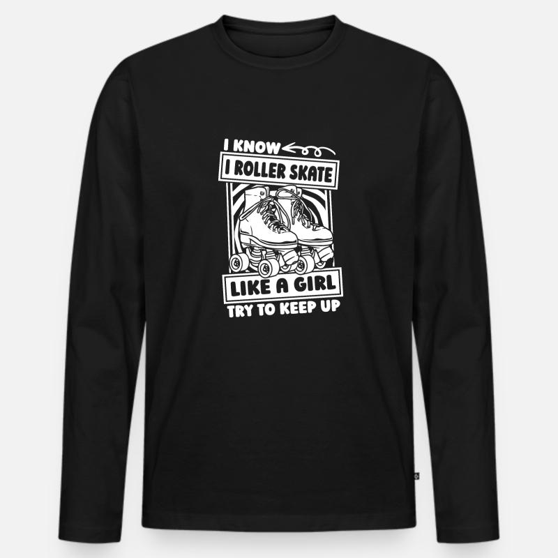 Roller Skating Roller Roller Filles - T-shirt manches longues Premium bio Homme - noir