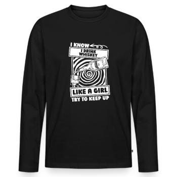 Whisky Whiskey - Männer Premium Bio Langarmshirt - Schwarz - Vorne - Nico (187cm)