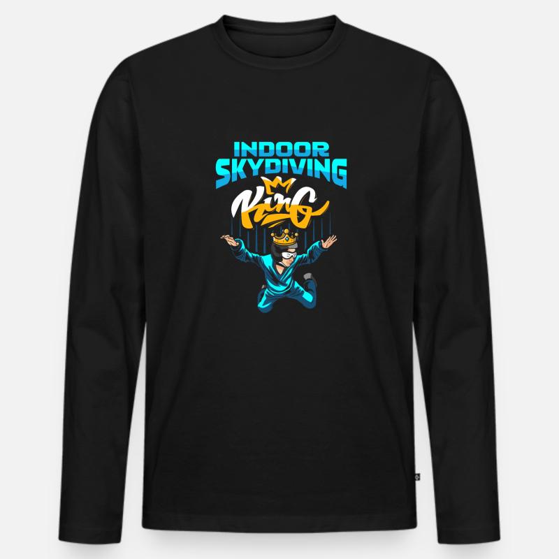 Indoor Skydiving König - Männer Premium Bio Langarmshirt - Schwarz