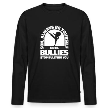 Taekwondo Père Taekwondo - T-shirt manches longues Premium bio Homme - noir - Devant - Nico (187cm)