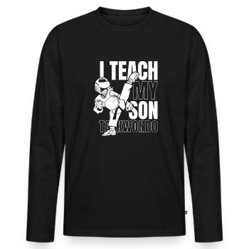 Taekwondo Taekwondo Vater - Männer Premium Bio Langarmshirt - Schwarz - Vorne - Nico (187cm)