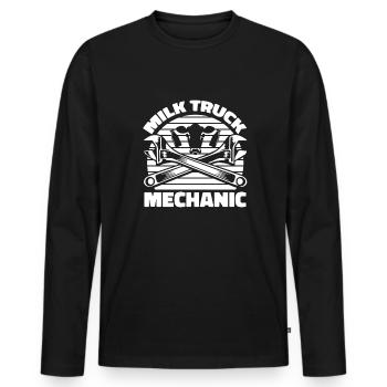 Cow Milk Milk Truck - Men's Premium Organic Long Sleeve Shirt - black - Front - Nico (187cm)