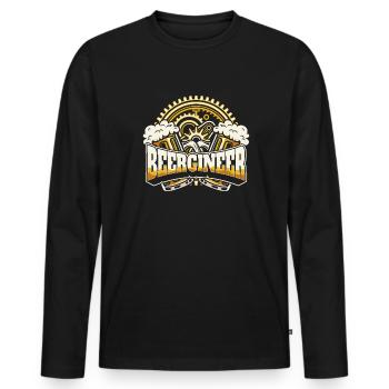 Craft Beer Beer Craft Beer Funny Beergineer - Men's Premium Organic Long Sleeve Shirt - black - Front - Nico (187cm)